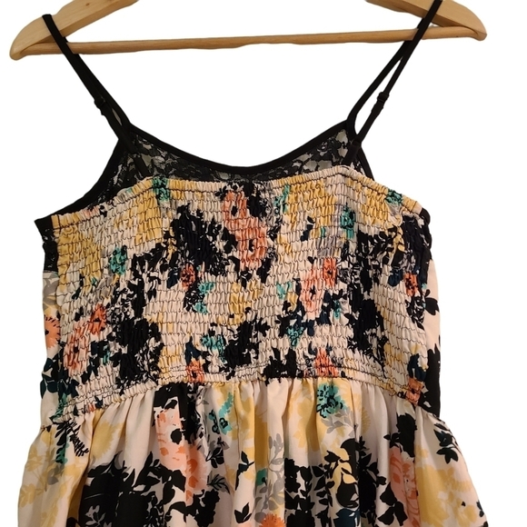 Band of gypsies whimsigoth white black floral spaghetti strap lace midi dress - Picture 5 of 8